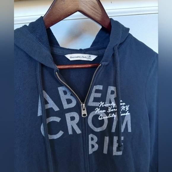 Abercrombie & Fitch Women's Logo Full-Zip Hoodie Sweatshirt Size M - Picture 3 of 3